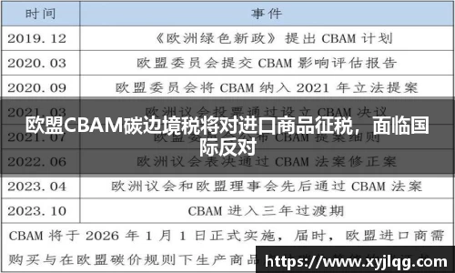 欧盟CBAM碳边境税将对进口商品征税，面临国际反对